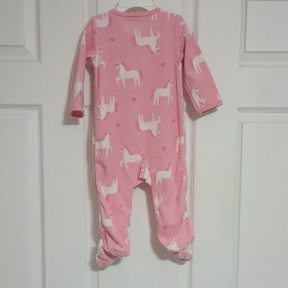 Carter's Pink Unicorn Footed One Piece. Size:6-9Mo - Picture 7 of 7